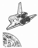 Shuttle Aarde Ruimtevaart Terug Naar Ruimte Stemmen sketch template
