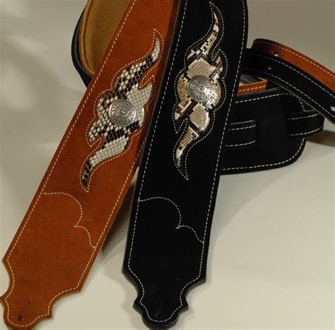 sculpted suede guitar strap snakeskin leather franklin strap