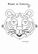 Masque Tigre Carnaval Masques Coloriages Loup Bricolage Enfants sketch template
