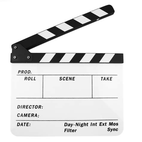 colorful clapperboard acrylic  action slate clap clapper board