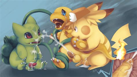 Rule 34 Ashchu Bulbasaur Charmander Cum Interspecies Pikachu Pokemon