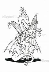 Dragon Christmas Coloring Million Tangled Ellen Digi Stamp Feature Friday Digital sketch template