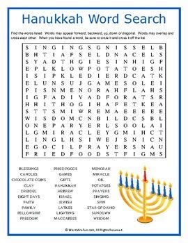 printable hanukkah word search marian mcleans word scramble