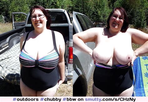 Chubby Bbw Dressedundressed Bigtits Flashing Outdoors