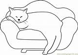 Sofa Cat Sleeping Coloring Coloringpages101 Pages Cats 97kb sketch template