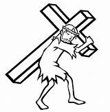 Jesus Cross Coloring Carrying Pages Red Drawing Crosses His Luke Good Count Cost Shoulder Printable Getdrawings Getcolorings Catholic Color Church sketch template