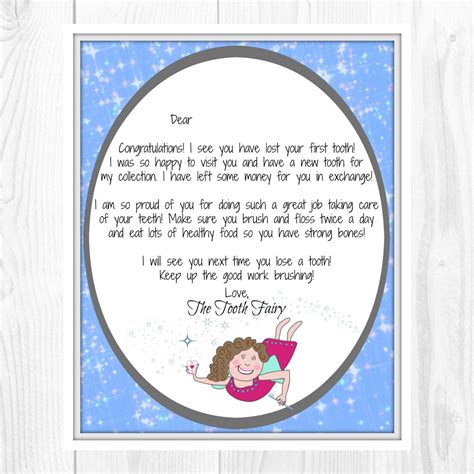 tooth lost tooth fairy letter baby milestone letter etsy
