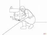 Plumber Coloring Pages Drawing sketch template