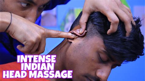 soft intense indian head massage with super relaxing crunchy neck crack