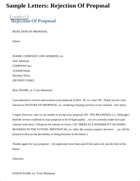 sample letter declining services    letter template