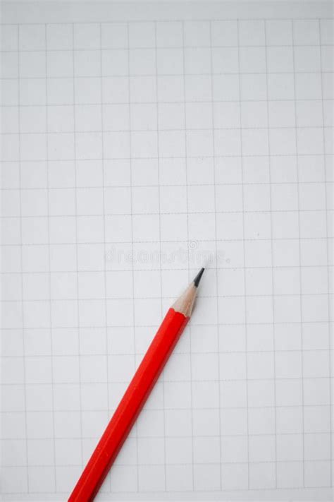 blank sheet  white squared paper   simple pencil stock image