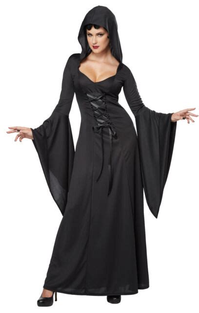gothic witch demon deluxe hooded robe adult women costume ebay