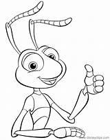 Coloring Flik Life Bug Pages Disneyclips Thumbs sketch template