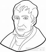 William Harrison Henry President Clipart Outline Presidents American Classroomclipart sketch template