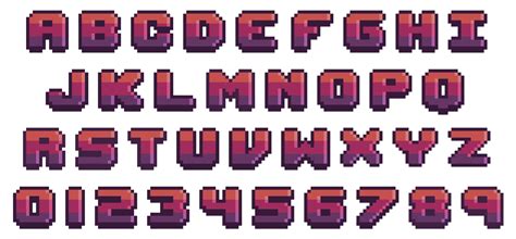 game font  pixel art  bit style letters  numbers vector