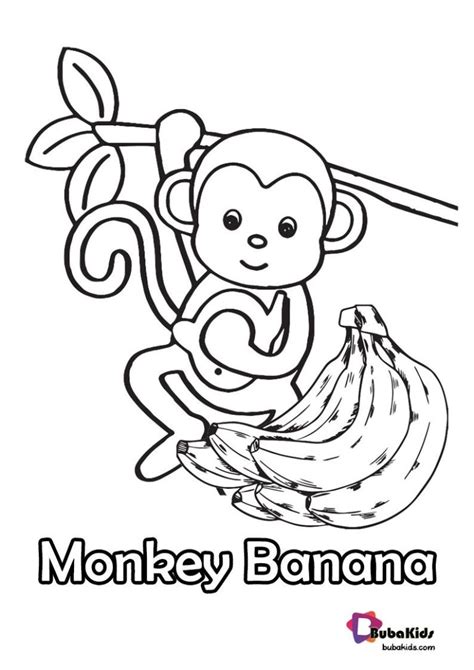 monkey banana coloring page special  kids bubakidscom