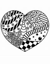 Zentangle Heart Planner Daily Pages sketch template