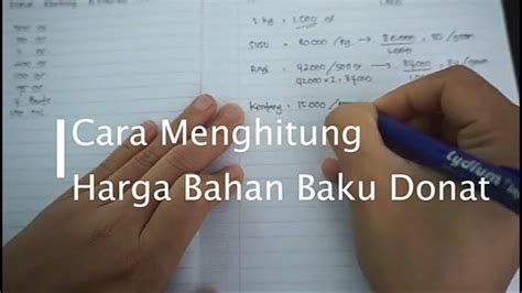 menghitung harga bahan baku  satuan donat donat