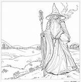 Coloring Colouring Pages Book Adults Lord Rings Gandalf Geeky Books Tolkien Printable Adult Pencils Sheets Color Pattern Tolkiens Earth Who sketch template