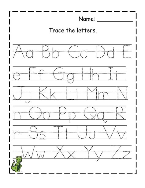 abc tracing activity sheets  kids learning printable
