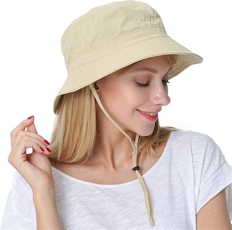 puli womens bucket hats packable fishing outdoor hat  chin strap