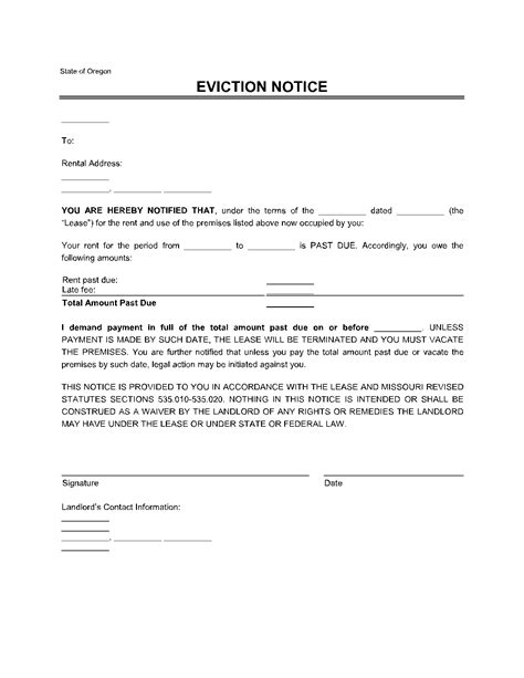 oregon eviction notice form  printable template cocodoc