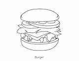Coloring Pages Fries Hamburger Burger Getdrawings Kids sketch template
