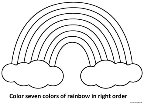 rainbow colours coloring page coloring home