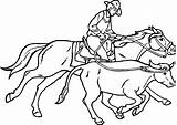 Ausmalbilder Cowboy Roping Vaqueros Colouring sketch template