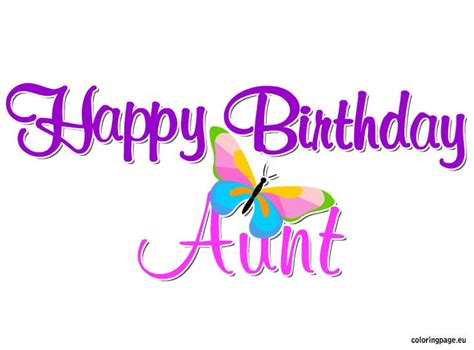 happy birthday aunt coloring page party ideas pinterest