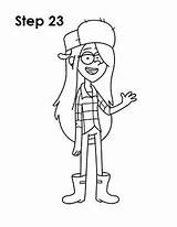 Draw Gravity Falls Wendy Coloring Pages Corduroy Disney Step Sketch sketch template