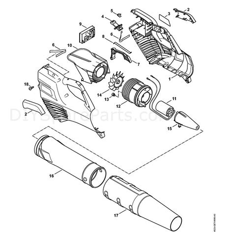 stihl bga  cordless blower bga  parts diagram  handle housing