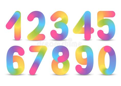 rainbow numbers stock illustrations  rainbow numbers stock