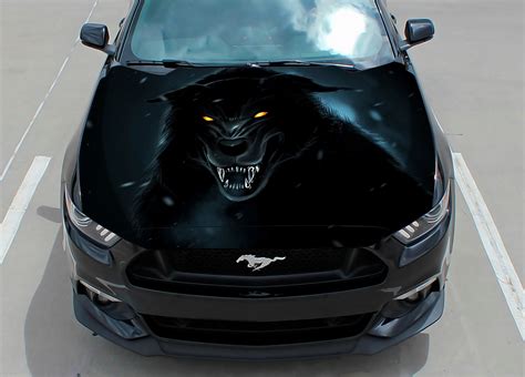 car hood decal wolf angry vinyl sticker graphic wrap etsy