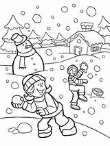 Coloring Winter Snow Pages Print sketch template