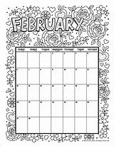 Febrero Woojr Calender Calendario Woo Effortfulg Ausmalen January Artykuł sketch template
