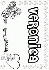 Coloring Name Girl Veronica Pages Popular sketch template