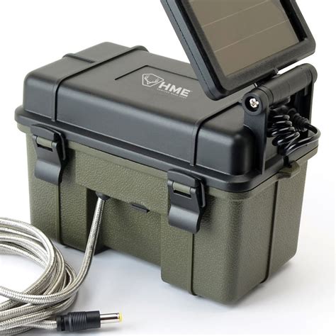 hme waterproof  volt solar auxiliary lead acid battery power pack  trail camera main