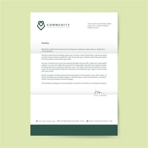 business headed letter template