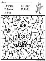 100 Days Smarter Kindergarten Color Number Tricky Featuring Teens Numbers Subject Activity sketch template