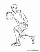 Dribbling Player Ball Coloring Each Hand Pages Basketball Print Color Online sketch template
