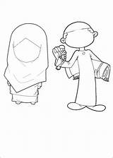 Muslim Coloring Clipart Pages Islamic Colouring Boy Coloriage Girl Boys Enfant Clothes Children Ramadan Kids Stencil Islam Eid Modesty Girls sketch template