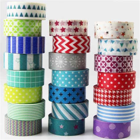 rolls geometric design washi tape set decoration paper masking tapes