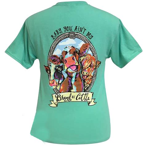 girlie girl originals brand  cattle short sleeve  shirt   shirts  womens clothing