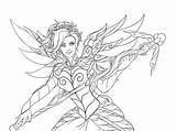 Overwatch Mercy Coloringonly Hanzo Watchara Coloraige Tracer sketch template
