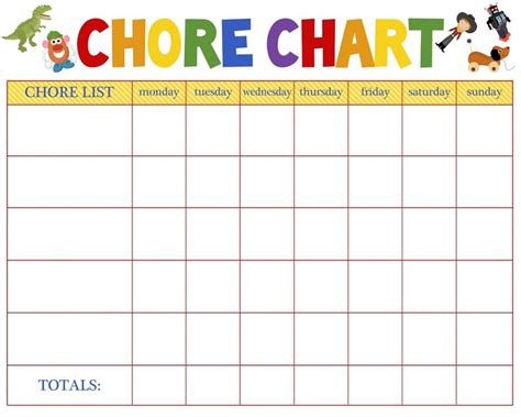 printable blank chore reward chart  preschoolers  worksheets