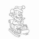 Christmas Disney Coloring Pages Mickey Color Sled Baby Toddler Printable Minnie Will Duck sketch template