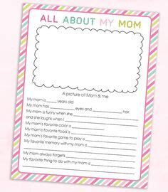 mothers day questionnaire printable craft sunday school  gift
