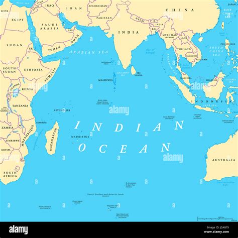 indian ocean political map countries  borders worlds