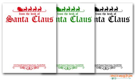 printable letter  santa letterhead printable templates